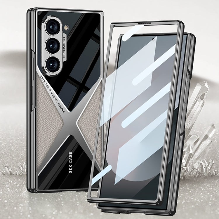 For Samsung Galaxy Z Fold6 GKK Integrated Leather Electroplating Supersonic Speed Shockproof Phone Case