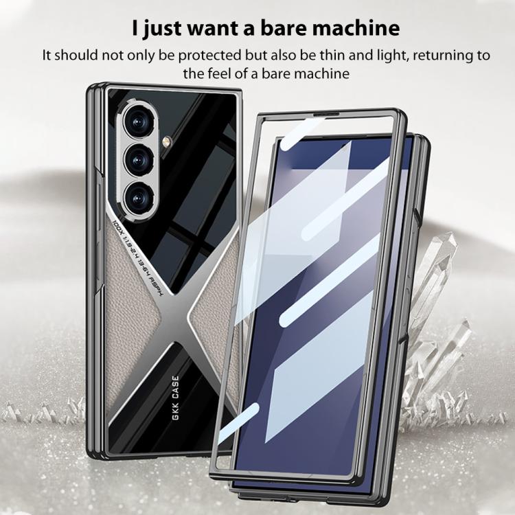 For Samsung Galaxy Z Fold7 5G GKK Integrated Leather Electroplating Supersonic Speed Shockproof Phone Case