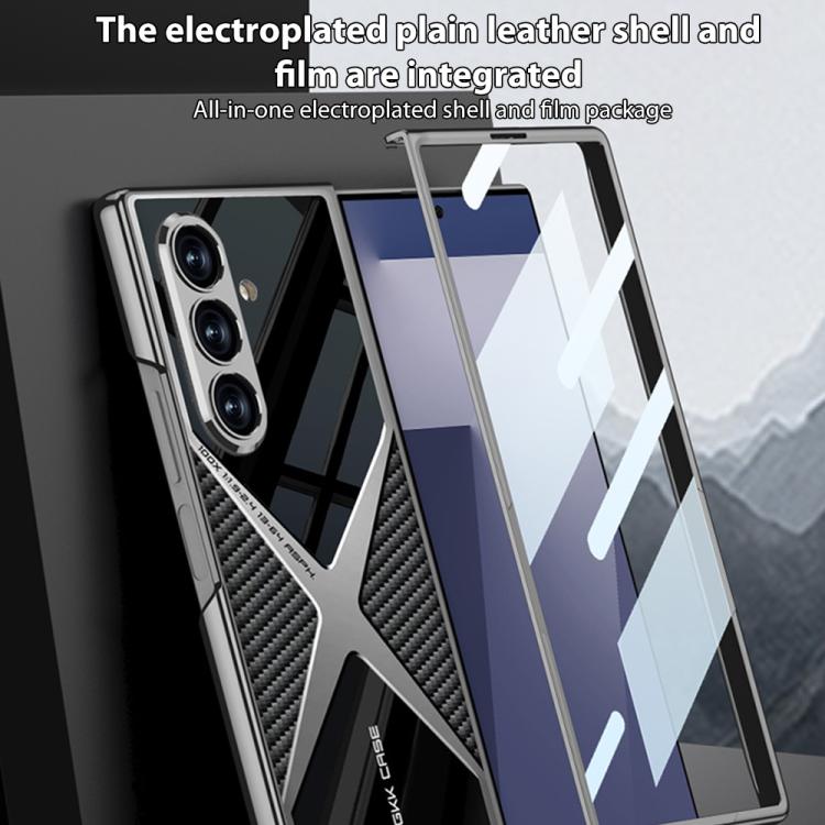 For Samsung Galaxy Z Fold7 5G GKK Integrated Leather Electroplating Supersonic Speed Shockproof Phone Case