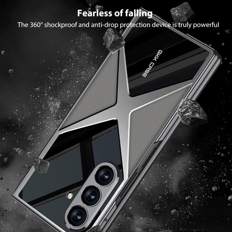 For Samsung Galaxy Z Fold7 5G GKK Integrated Leather Electroplating Supersonic Speed Shockproof Phone Case