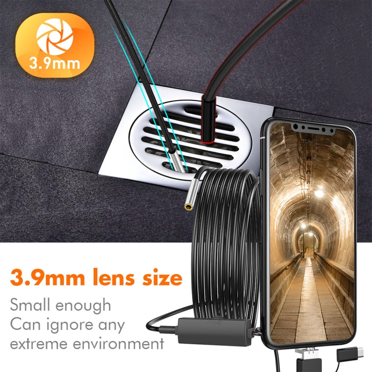 inskam107 3.9mm 3 In 1 HD Waterproof Industry Digital Endoscope Inspection Camera, Length:1m Hard Cable