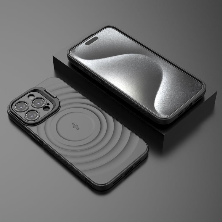 For iPhone 15 Pro Max Lens Frame Bracket Corrugated MagSafe Phone Case