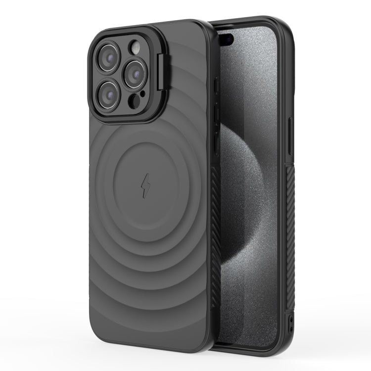 For iPhone 15 Pro Max Lens Frame Bracket Corrugated MagSafe Phone Case
