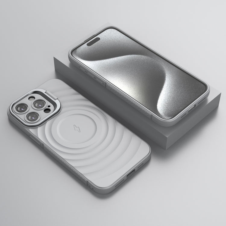 For iPhone 15 Pro Max Lens Frame Bracket Corrugated MagSafe Phone Case