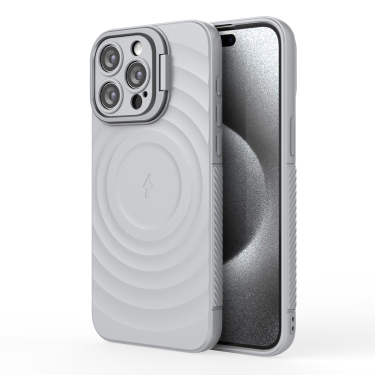 For iPhone 15 Pro Max Lens Frame Bracket Corrugated MagSafe Phone Case