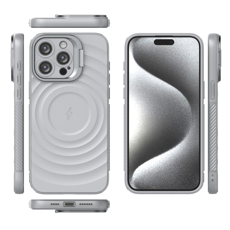 For iPhone 15 Pro Max Lens Frame Bracket Corrugated MagSafe Phone Case