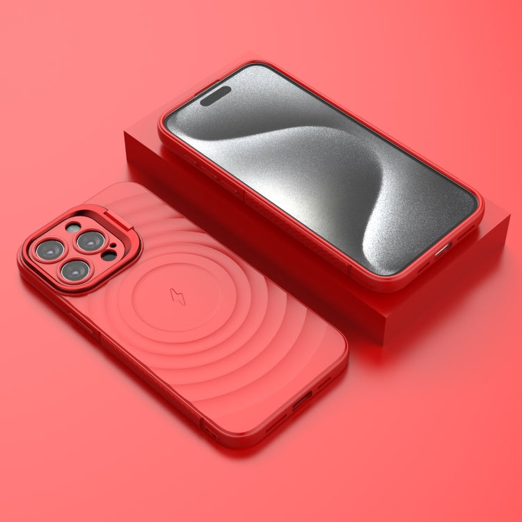 For iPhone 15 Pro Max Lens Frame Bracket Corrugated MagSafe Phone Case
