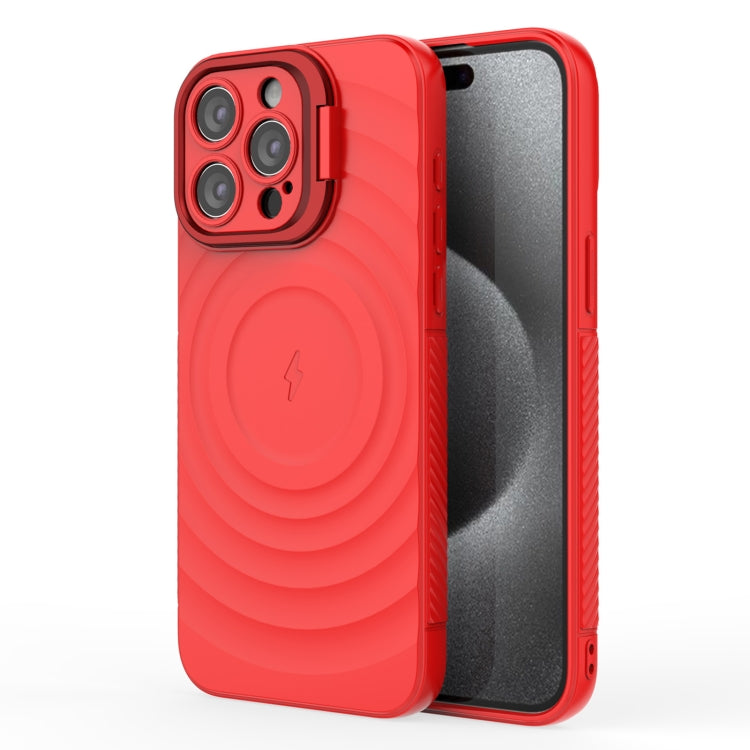 For iPhone 15 Pro Max Lens Frame Bracket Corrugated MagSafe Phone Case