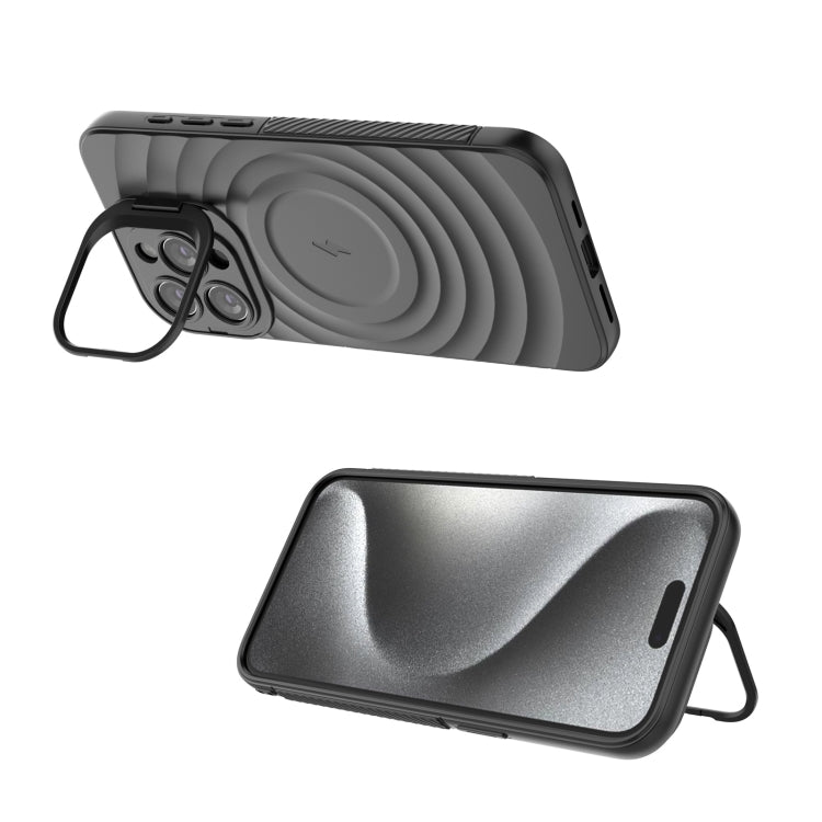For iPhone 15 Pro Max Lens Frame Bracket Corrugated MagSafe Phone Case