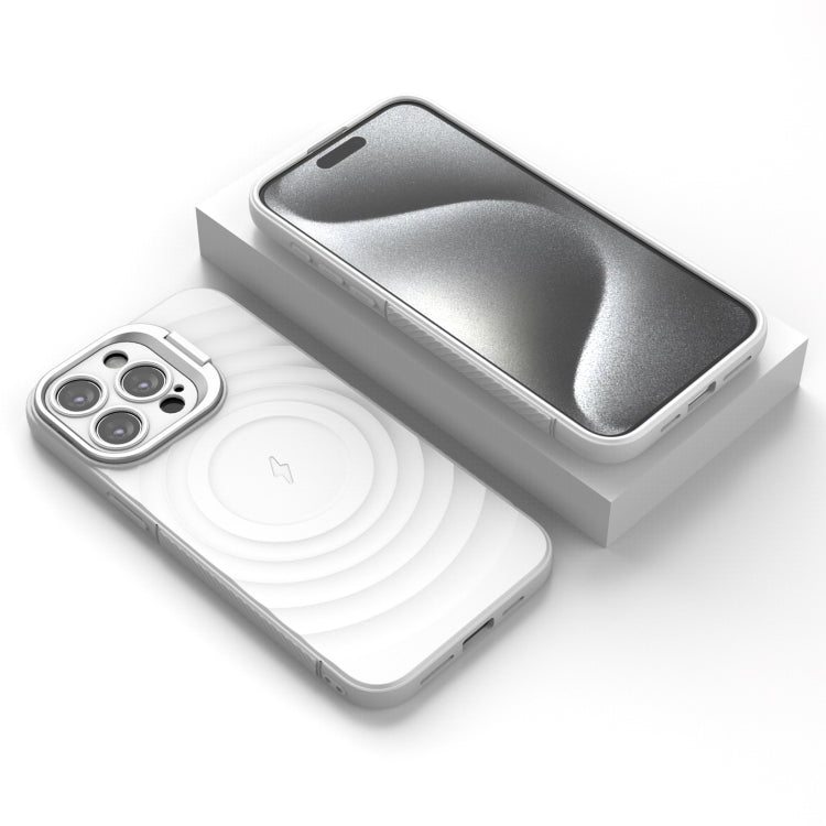 For iPhone 15 Pro Max Lens Frame Bracket Corrugated MagSafe Phone Case