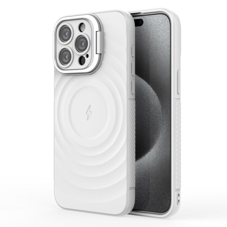 For iPhone 15 Pro Max Lens Frame Bracket Corrugated MagSafe Phone Case