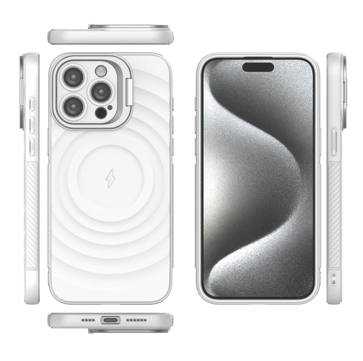 For iPhone 15 Pro Max Lens Frame Bracket Corrugated MagSafe Phone Case