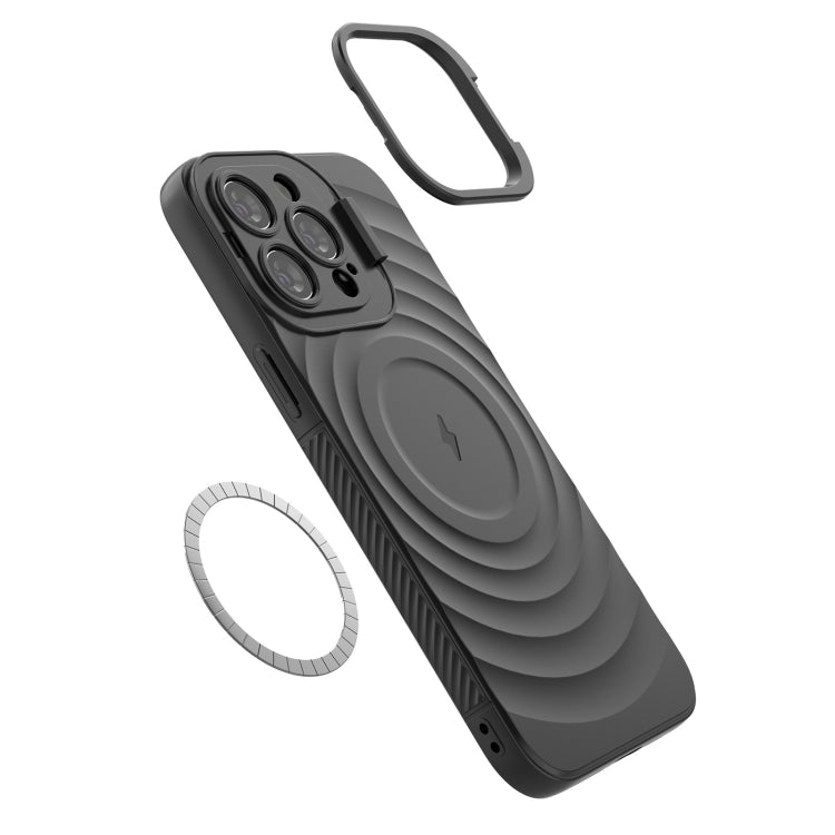 For iPhone 15 Pro Max Lens Frame Bracket Corrugated MagSafe Phone Case