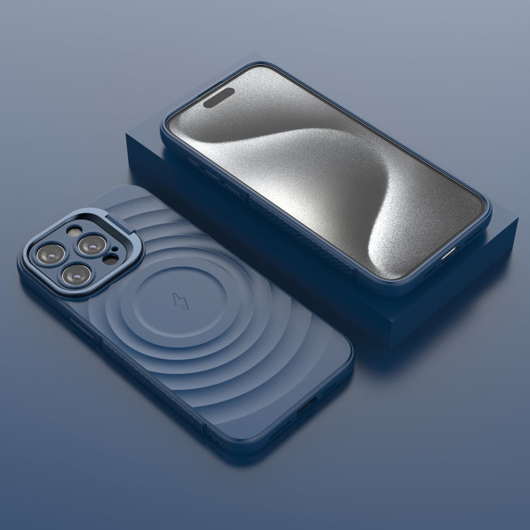 For iPhone 15 Pro Max Lens Frame Bracket Corrugated MagSafe Phone Case