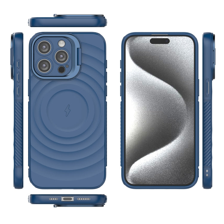 For iPhone 15 Pro Max Lens Frame Bracket Corrugated MagSafe Phone Case
