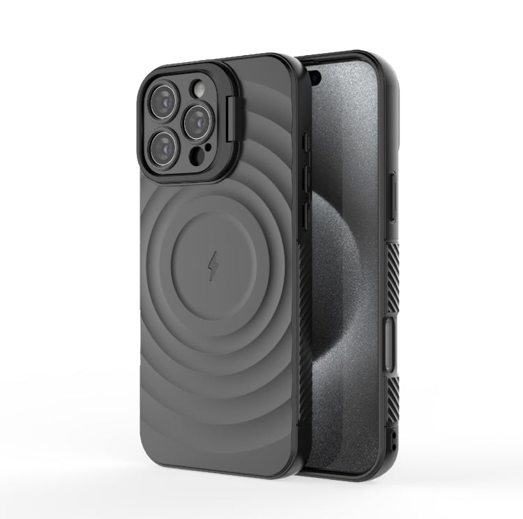 For iPhone 16 Pro Max Lens Frame Bracket Corrugated MagSafe Phone Case