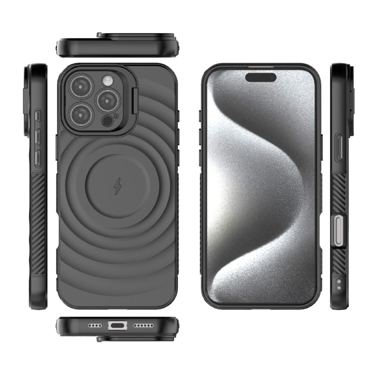 For iPhone 16 Pro Max Lens Frame Bracket Corrugated MagSafe Phone Case