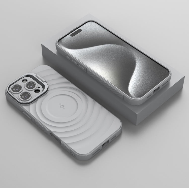 For iPhone 16 Pro Max Lens Frame Bracket Corrugated MagSafe Phone Case