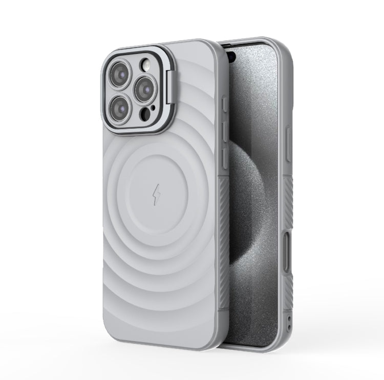 For iPhone 16 Pro Max Lens Frame Bracket Corrugated MagSafe Phone Case