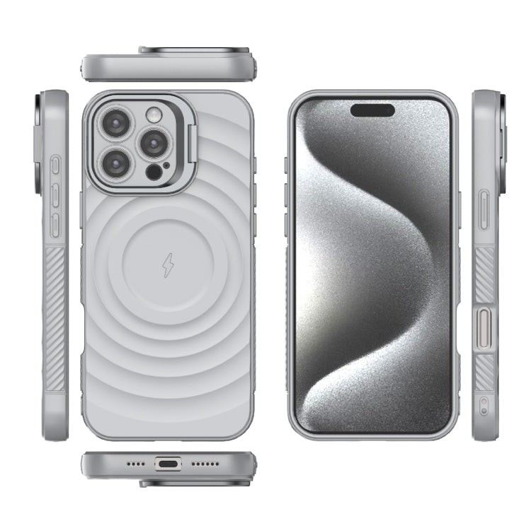 For iPhone 16 Pro Max Lens Frame Bracket Corrugated MagSafe Phone Case