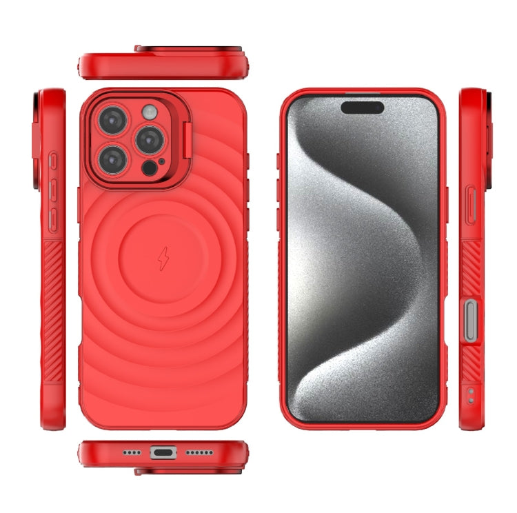 For iPhone 16 Pro Max Lens Frame Bracket Corrugated MagSafe Phone Case