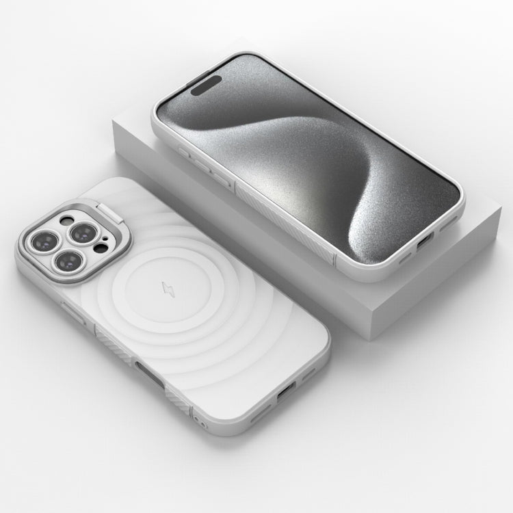 For iPhone 16 Pro Max Lens Frame Bracket Corrugated MagSafe Phone Case