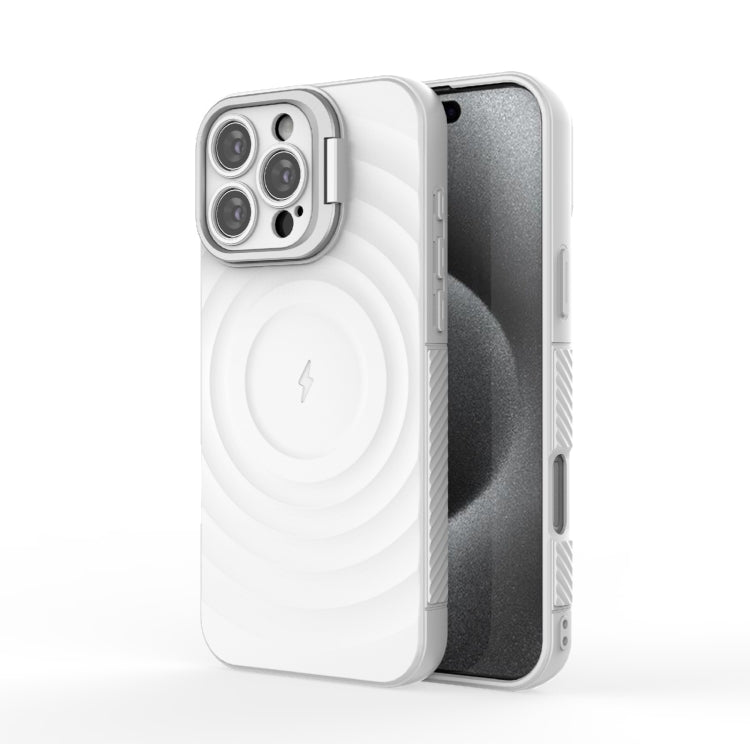 For iPhone 16 Pro Max Lens Frame Bracket Corrugated MagSafe Phone Case