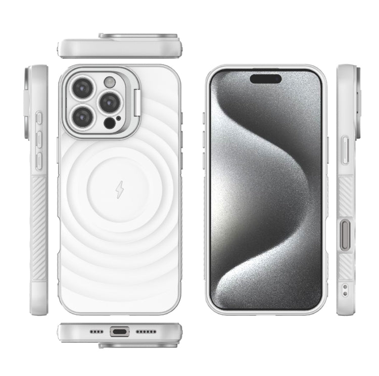 For iPhone 16 Pro Max Lens Frame Bracket Corrugated MagSafe Phone Case