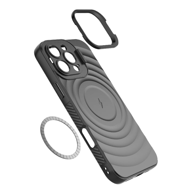 For iPhone 16 Pro Max Lens Frame Bracket Corrugated MagSafe Phone Case