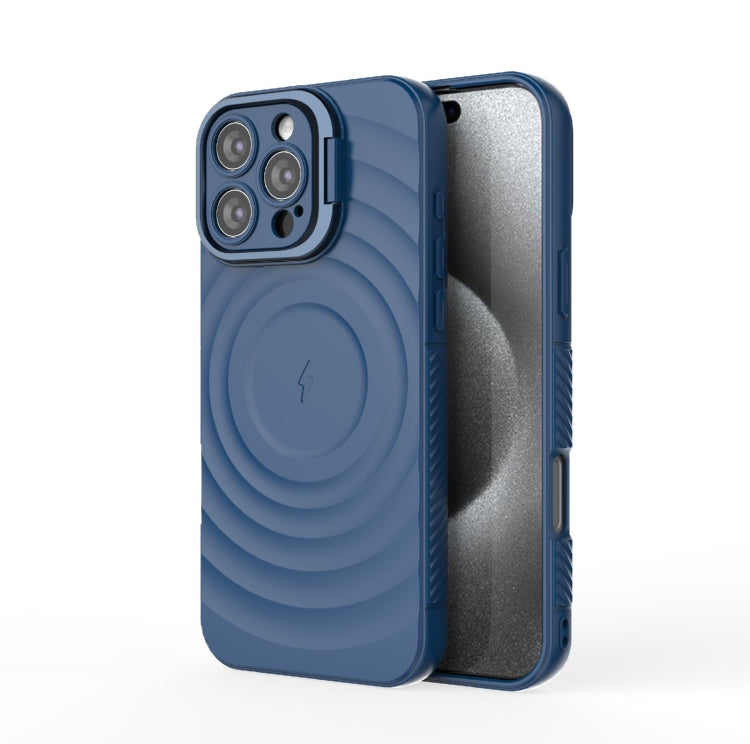For iPhone 16 Pro Max Lens Frame Bracket Corrugated MagSafe Phone Case