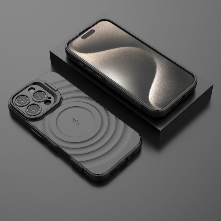 For iPhone 16 Pro Lens Frame Bracket Corrugated MagSafe Phone Case