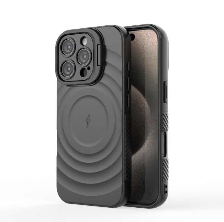 For iPhone 16 Pro Lens Frame Bracket Corrugated MagSafe Phone Case
