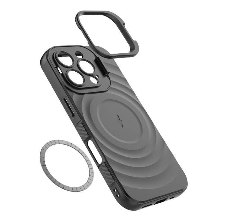 For iPhone 16 Pro Lens Frame Bracket Corrugated MagSafe Phone Case