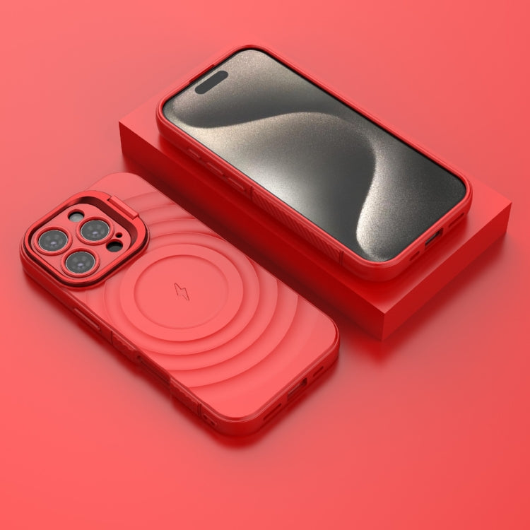 For iPhone 16 Pro Lens Frame Bracket Corrugated MagSafe Phone Case