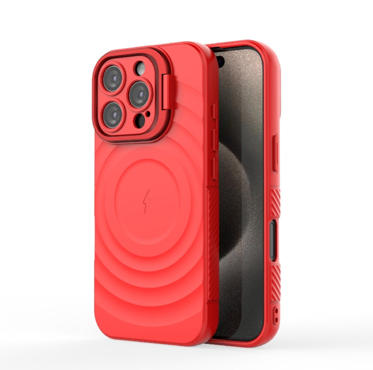 For iPhone 16 Pro Lens Frame Bracket Corrugated MagSafe Phone Case