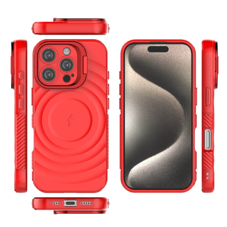 For iPhone 16 Pro Lens Frame Bracket Corrugated MagSafe Phone Case