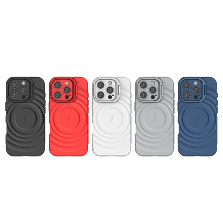 For iPhone 16 Pro Lens Frame Bracket Corrugated MagSafe Phone Case