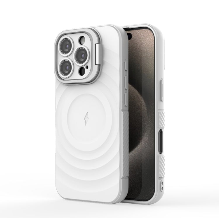 For iPhone 16 Pro Lens Frame Bracket Corrugated MagSafe Phone Case