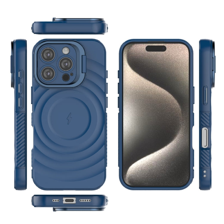 For iPhone 16 Pro Lens Frame Bracket Corrugated MagSafe Phone Case