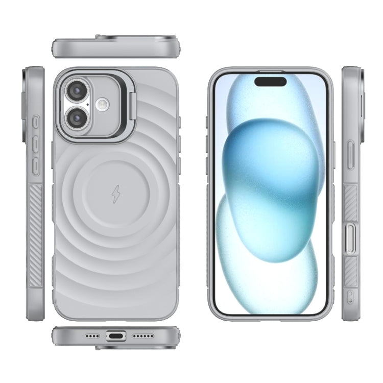 For iPhone 16 Plus Lens Frame Bracket Corrugated MagSafe Phone Case