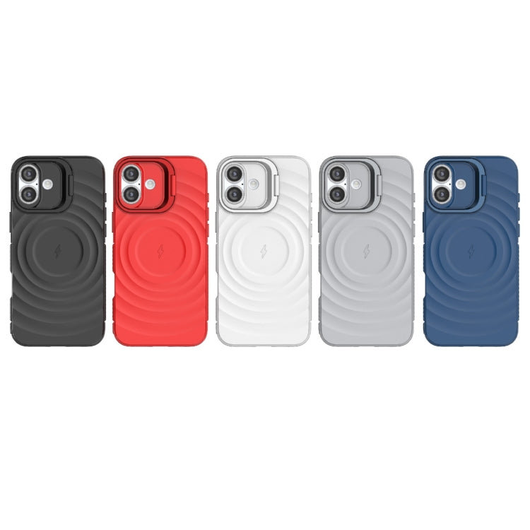 For iPhone 16 Plus Lens Frame Bracket Corrugated MagSafe Phone Case