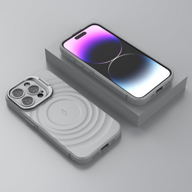 For iPhone 15 Pro Lens Frame Bracket Corrugated MagSafe Phone Case