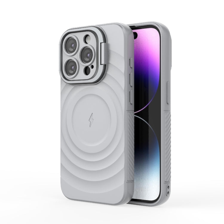For iPhone 15 Pro Lens Frame Bracket Corrugated MagSafe Phone Case