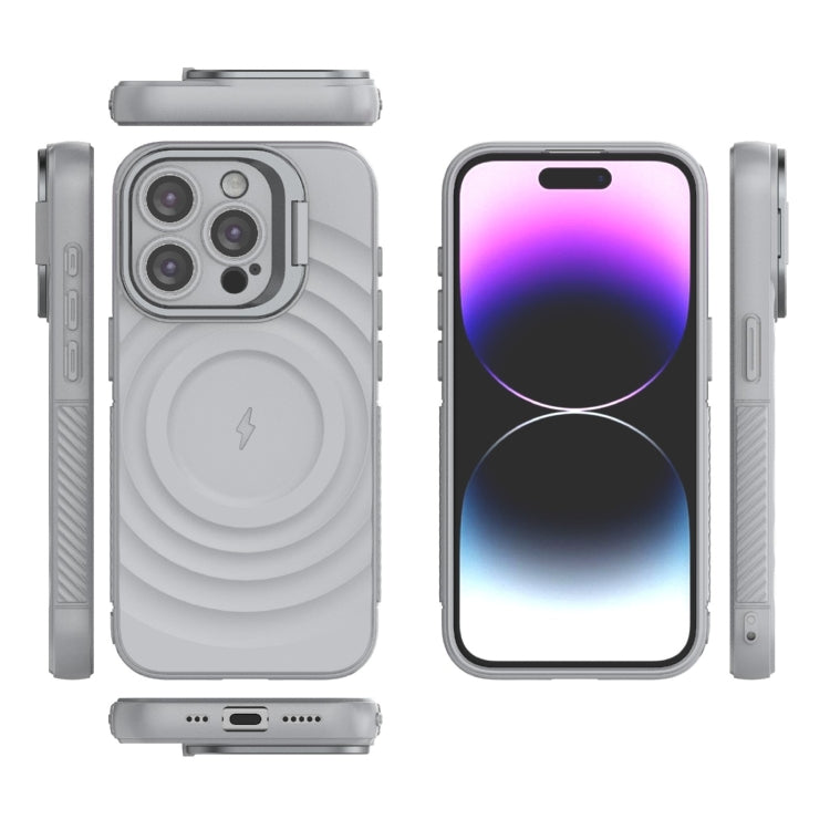 For iPhone 15 Pro Lens Frame Bracket Corrugated MagSafe Phone Case
