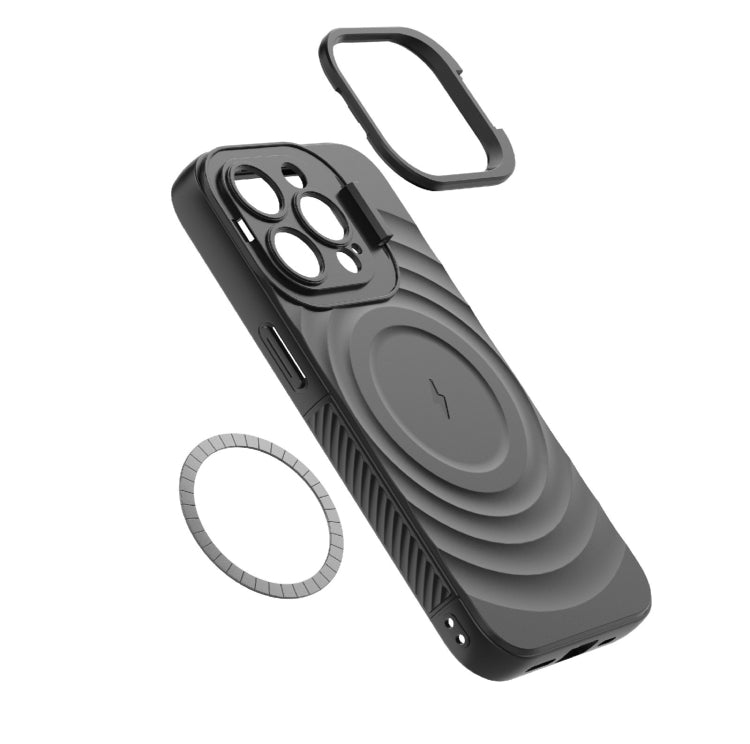 For iPhone 15 Pro Lens Frame Bracket Corrugated MagSafe Phone Case