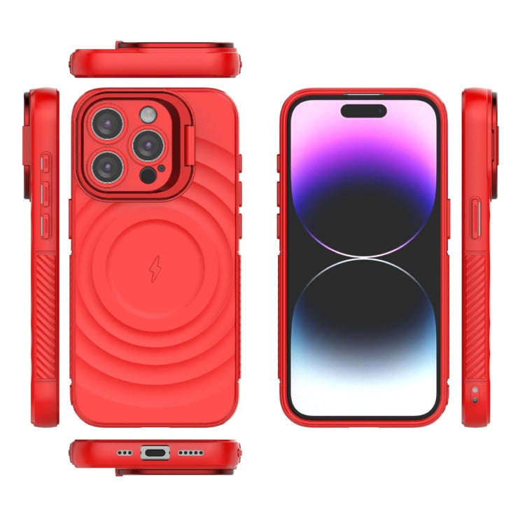 For iPhone 15 Pro Lens Frame Bracket Corrugated MagSafe Phone Case