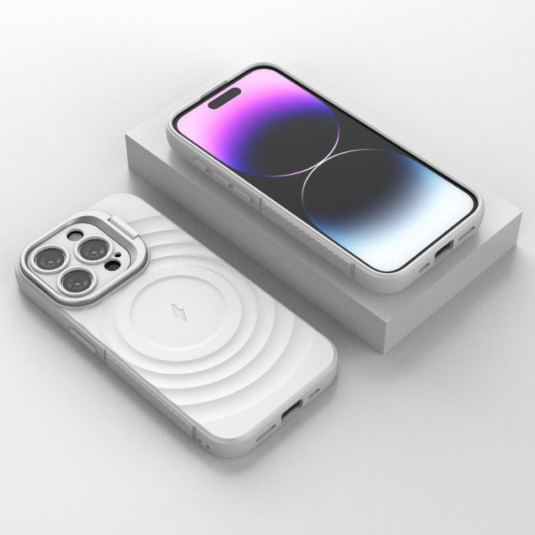 For iPhone 15 Pro Lens Frame Bracket Corrugated MagSafe Phone Case