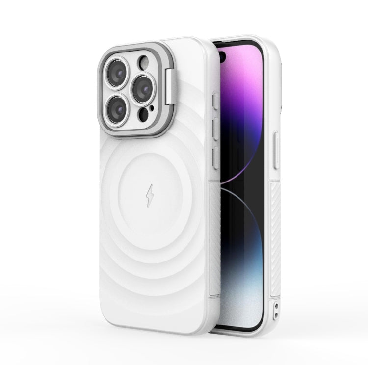 For iPhone 15 Pro Lens Frame Bracket Corrugated MagSafe Phone Case
