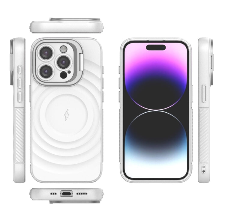 For iPhone 15 Pro Lens Frame Bracket Corrugated MagSafe Phone Case