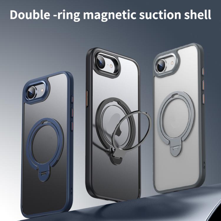 For iPhone 17e / 16e Double Ring MagSafe Magnetic Holder Phone Case